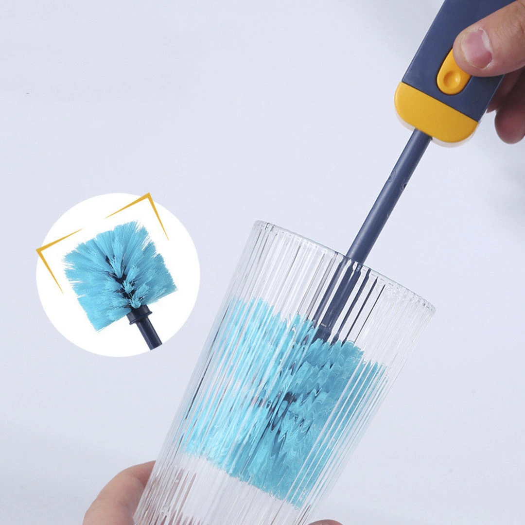 1pc Multi-functional Cleaning Brush With Bendable Cup Lid Brush